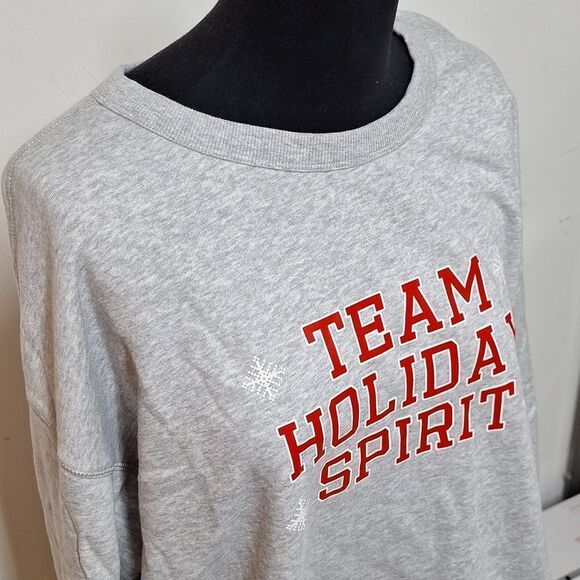 NEW! Women's "Team Holiday Spirit" Matching Christmas Sweatshirt, Gray - Picture 3 of 7